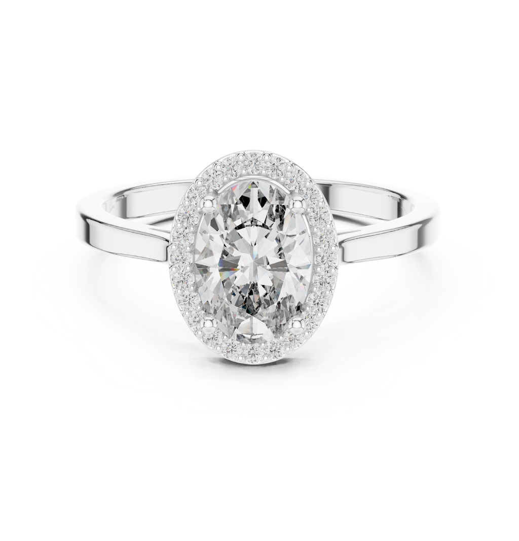 1.20 CT Oval Diamond Halo Engagement Ring