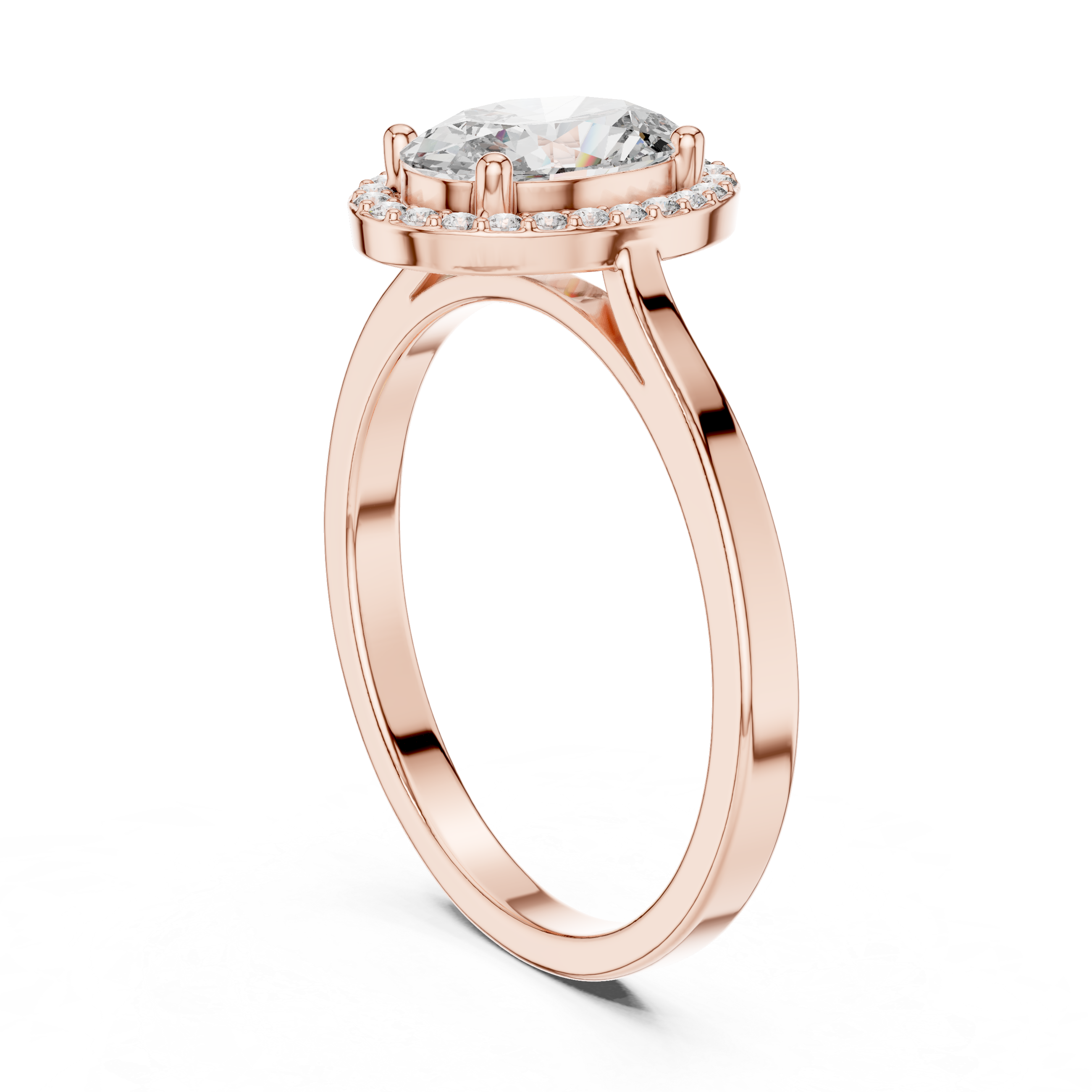 1.20 CT Oval Diamond Halo Engagement Ring