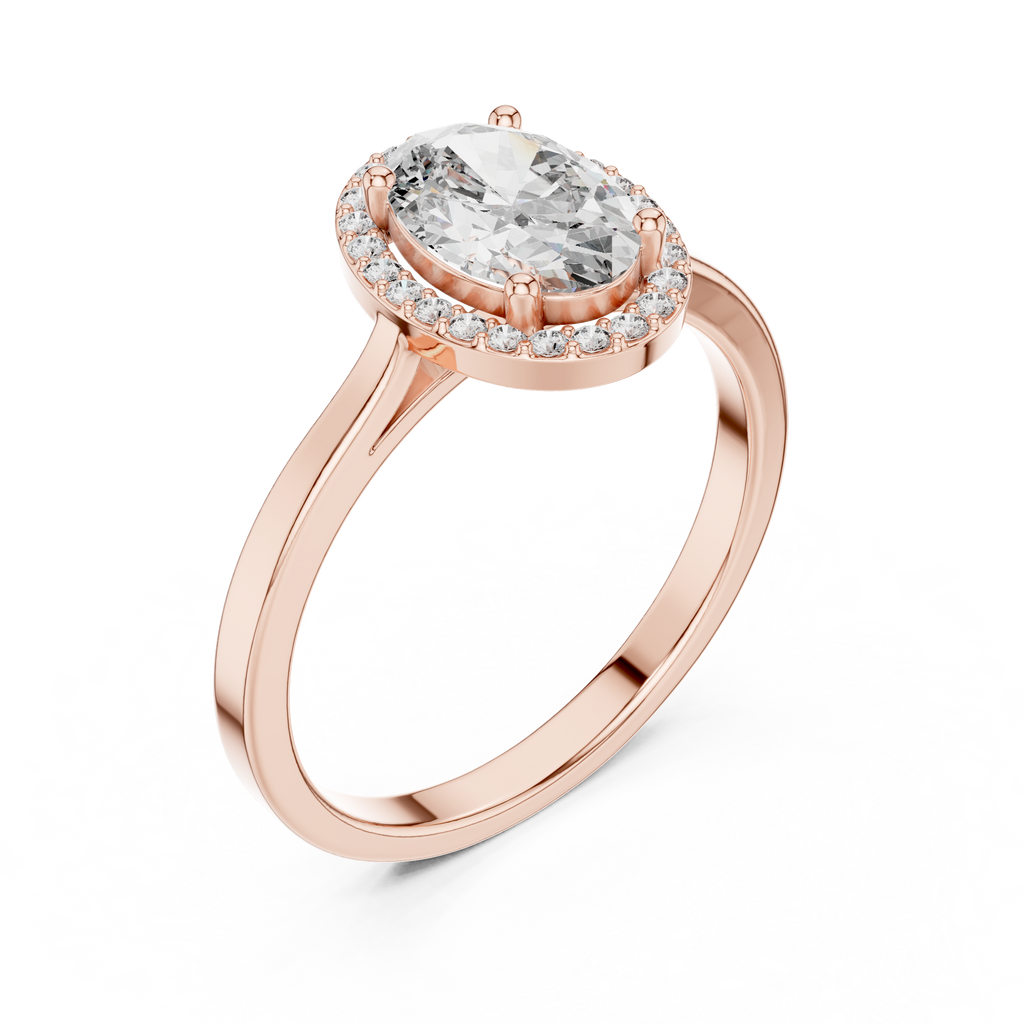 1.20 CT Oval Diamond Halo Engagement Ring