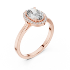 1.20 CT Oval Diamond Halo Engagement Ring
