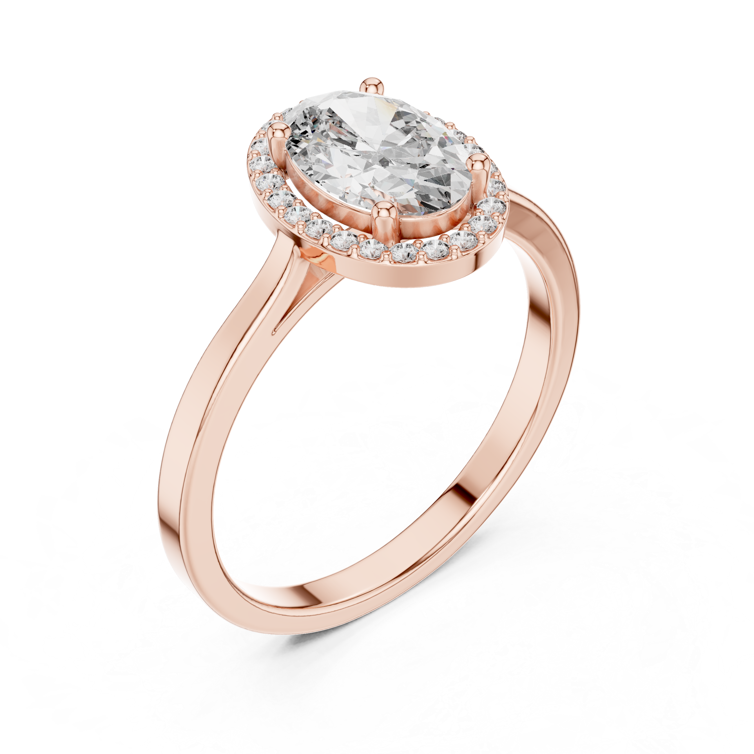 1.20 CT Oval Diamond Halo Engagement Ring