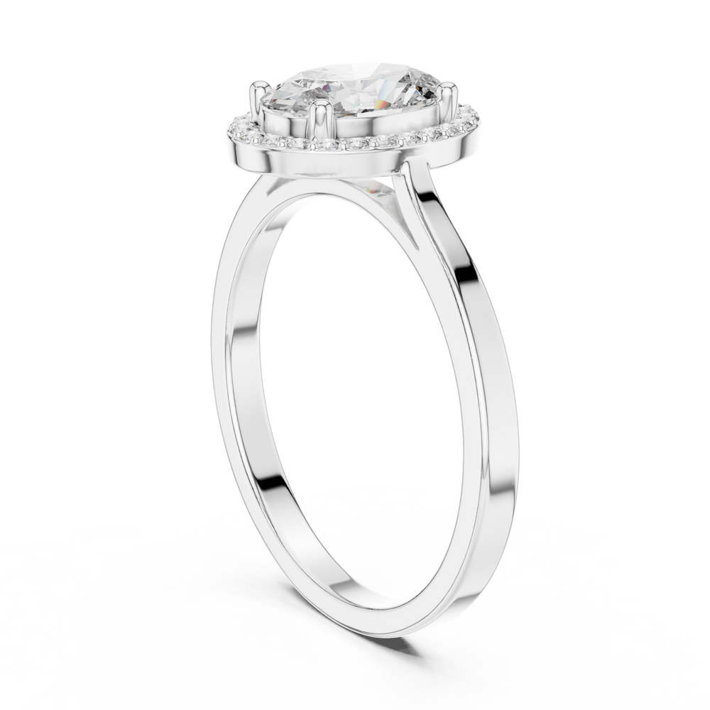 1.20 CT Oval Diamond Halo Engagement Ring