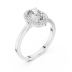 1.20 CT Oval Diamond Halo Engagement Ring