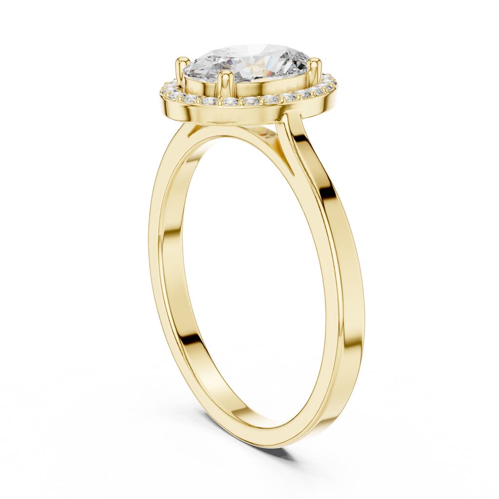 1.20 CT Oval Diamond Halo Engagement Ring