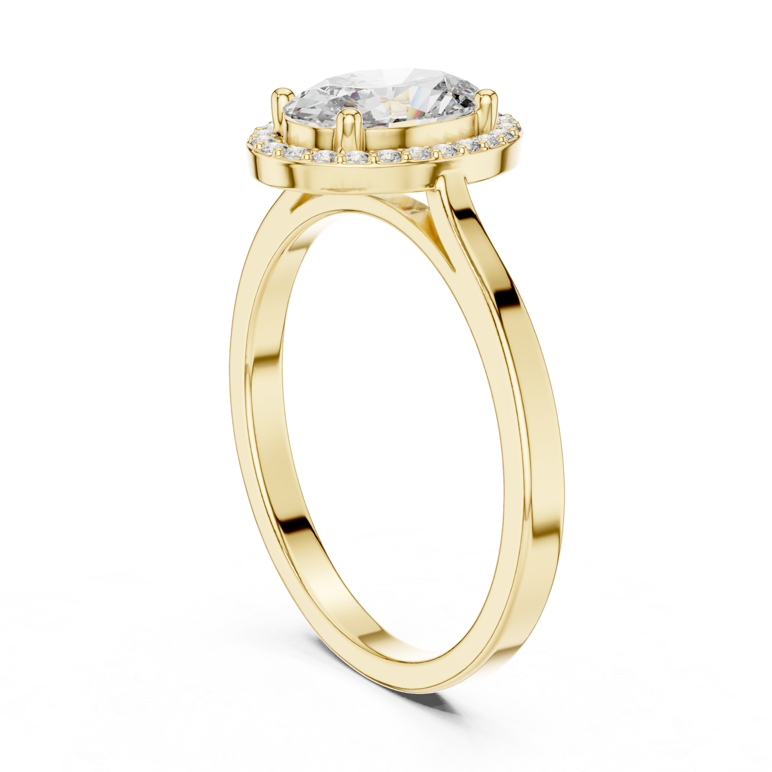 1.20 CT Oval Diamond Halo Engagement Ring