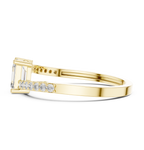 0.64 CT Emerald Cut Diamond Solitaire Pavé Engagement Ring