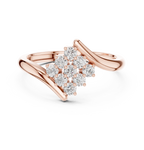 0.32 CT Round Diamond Cluster Engagement Ring