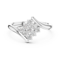 0.32 CT Round Diamond Cluster Engagement Ring