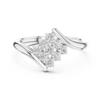 0.32 CT Round Diamond Cluster Engagement Ring