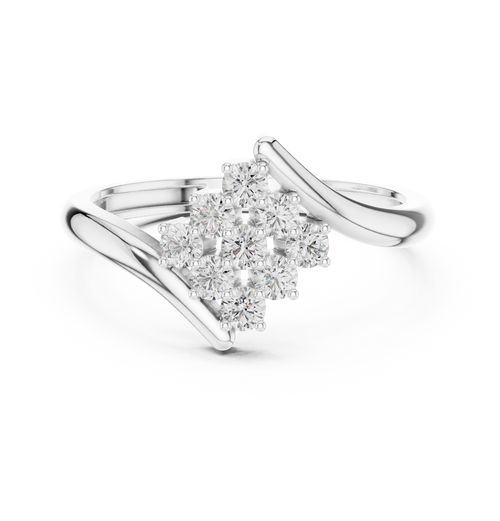 0.32 ct Round Diamond Cluster Engagement Ring – Style ALR-139 — Jewelix Atelier