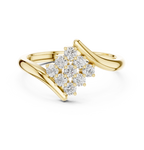 0.32 CT Round Diamond Cluster Engagement Ring