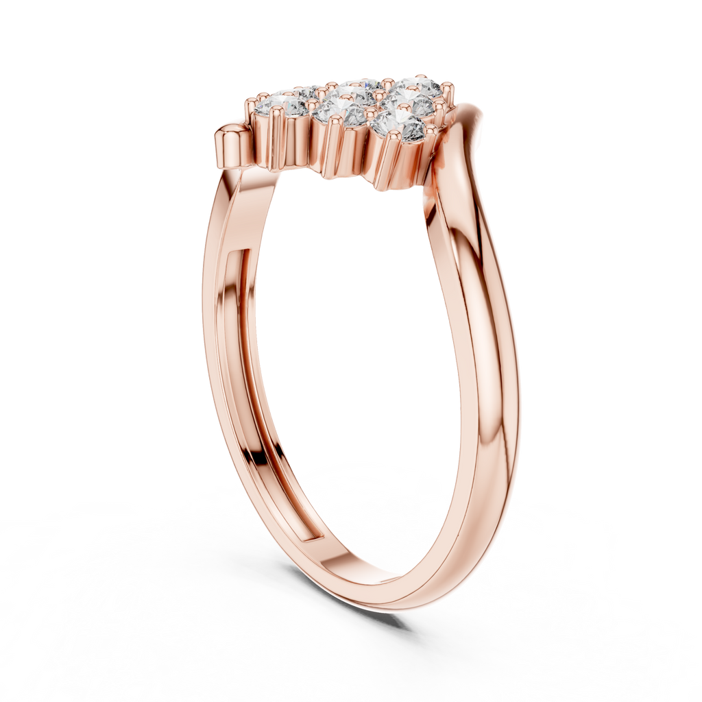 0.32 CT Round Diamond Cluster Engagement Ring