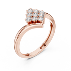 0.32 CT Round Diamond Cluster Engagement Ring