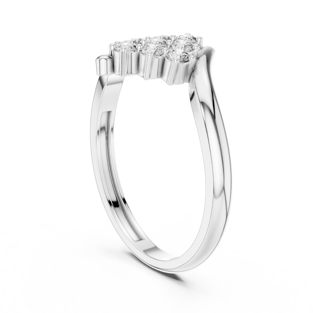0.32 CT Round Diamond Cluster Engagement Ring