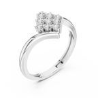 0.32 CT Round Diamond Cluster Engagement Ring
