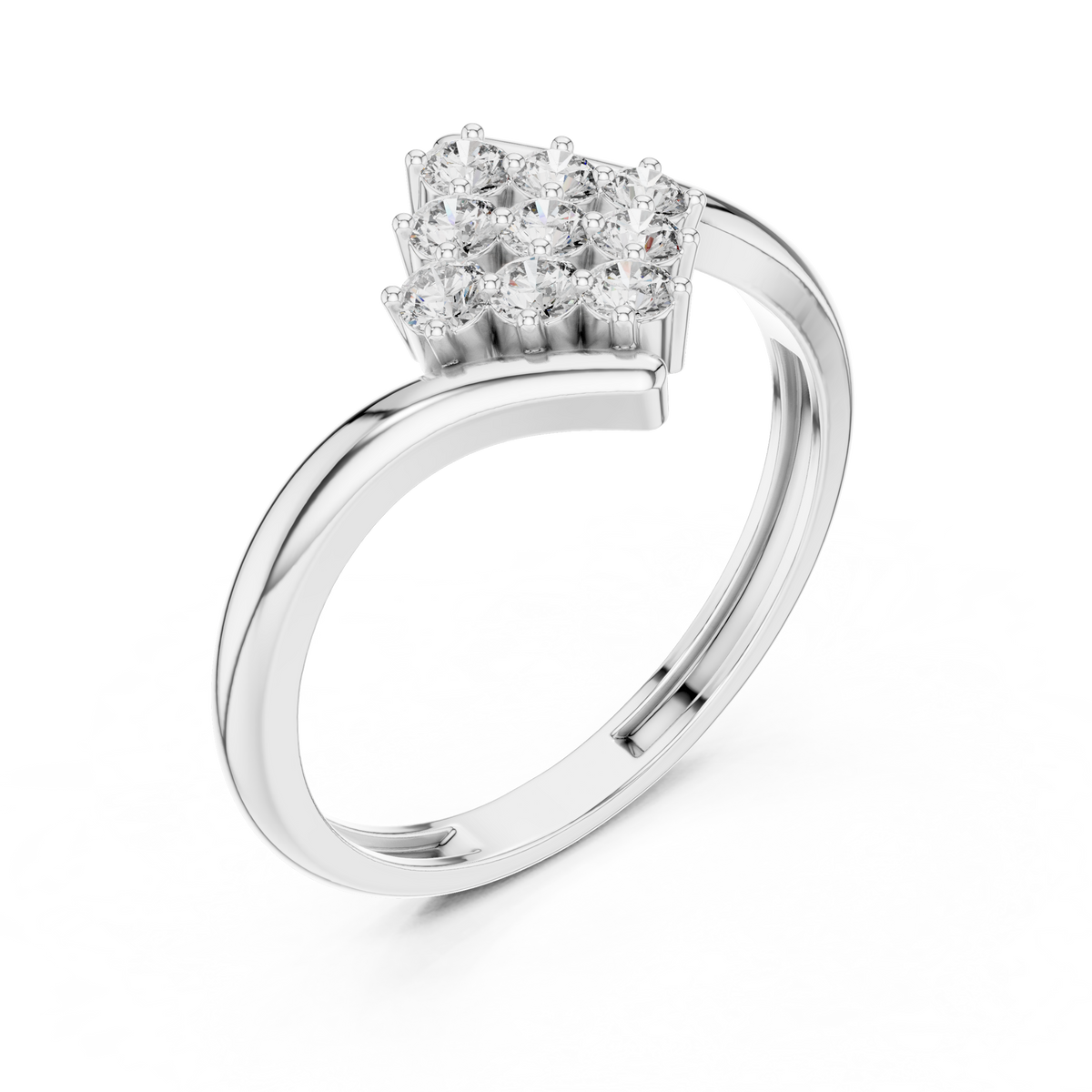 0.32 ct Round Diamond Cluster Engagement Ring – Style ALR-139 – view 3 of 12, lab grown diamond ring | Jewelix Atelier