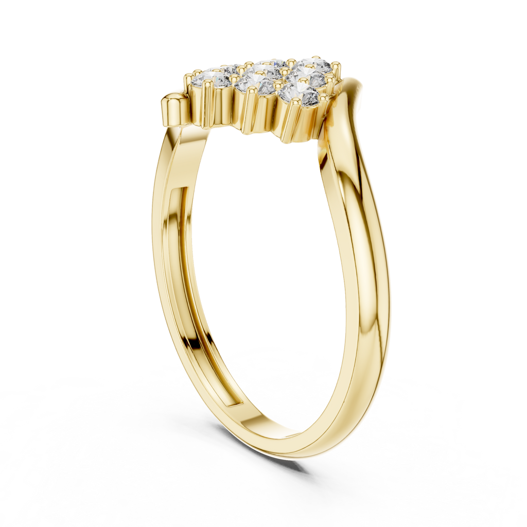 0.32 CT Round Diamond Cluster Engagement Ring