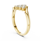 0.32 CT Round Diamond Cluster Engagement Ring