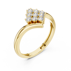 0.32 CT Round Diamond Cluster Engagement Ring