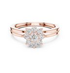 0.35 CT Round Diamond Floral Cluster Engagement Ring