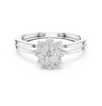 0.35 CT Round Diamond Floral Cluster Engagement Ring