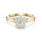 0.35 CT Round Diamond Floral Cluster Engagement Ring