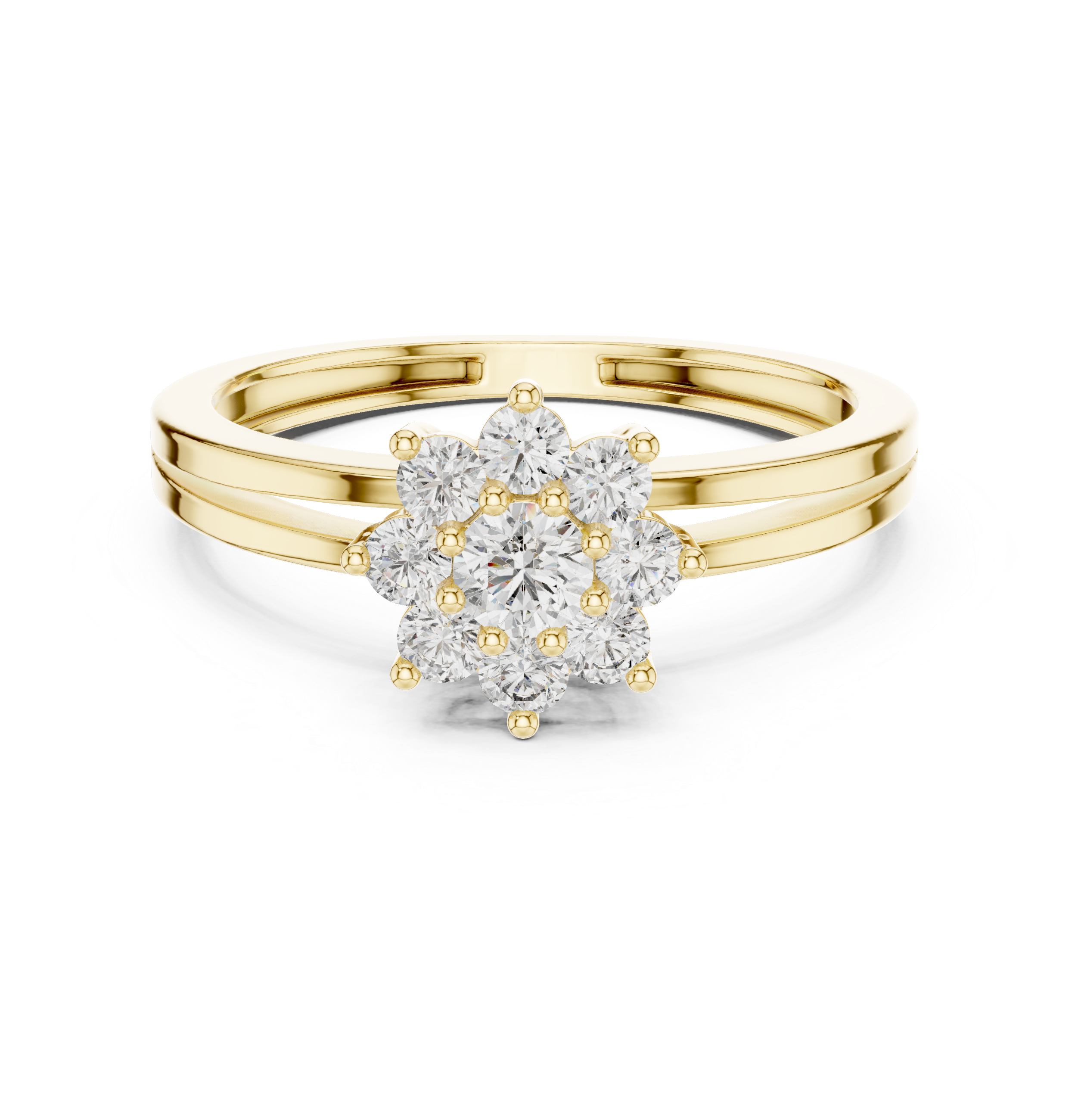 0.35 CT Round Diamond Floral Cluster Engagement Ring