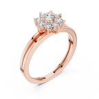 0.35 CT Round Diamond Floral Cluster Engagement Ring