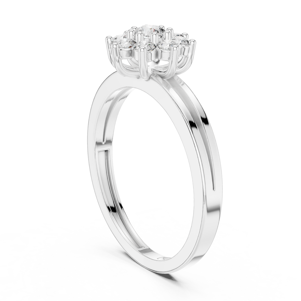 0.35 CT Round Diamond Floral Cluster Engagement Ring