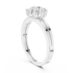 0.35 CT Round Diamond Floral Cluster Engagement Ring