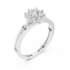 0.35 CT Round Diamond Floral Cluster Engagement Ring