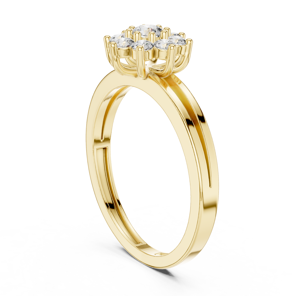 0.35 CT Round Diamond Floral Cluster Engagement Ring