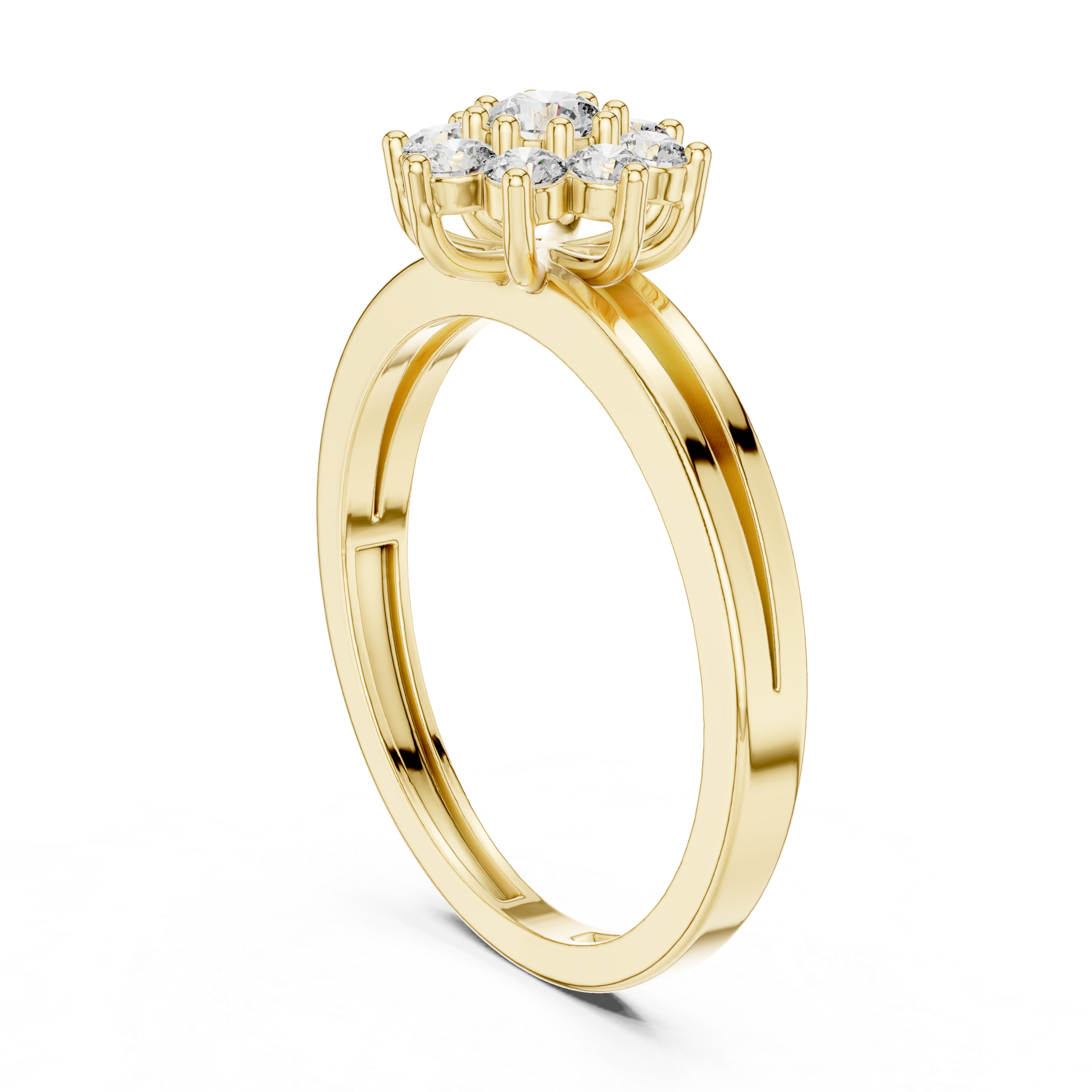 0.35 CT Round Diamond Floral Cluster Engagement Ring