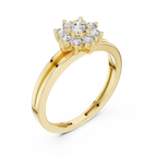 0.35 CT Round Diamond Floral Cluster Engagement Ring