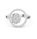 0.34 CT Diamond Floral Halo Cluster Engagement Ring