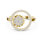 0.34 CT Diamond Floral Halo Cluster Engagement Ring
