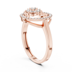 0.34 CT Diamond Floral Halo Cluster Engagement Ring