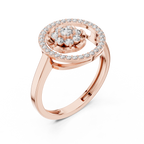 0.34 CT Diamond Floral Halo Cluster Engagement Ring