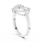 0.34 CT Diamond Floral Halo Cluster Engagement Ring