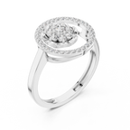 0.34 CT Diamond Floral Halo Cluster Engagement Ring