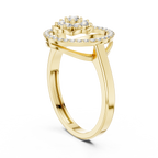 0.34 CT Diamond Floral Halo Cluster Engagement Ring