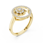 0.34 CT Diamond Floral Halo Cluster Engagement Ring