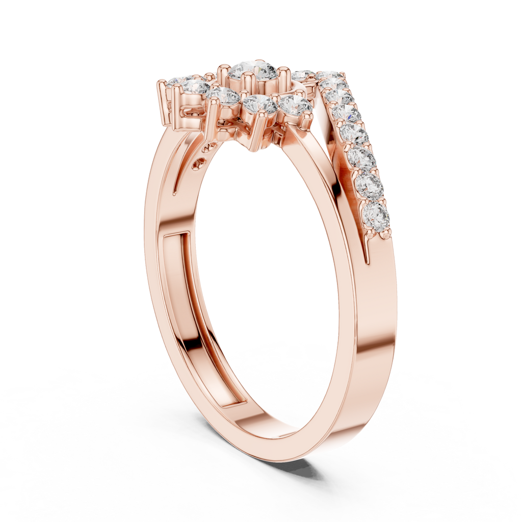 0.37 CT Vintage Halo Cluster Diamond Engagement Ring