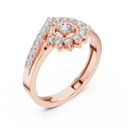 0.37 CT Vintage Halo Cluster Diamond Engagement Ring