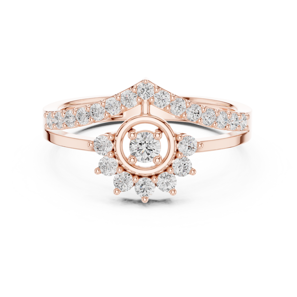 0.37 CT Vintage Halo Cluster Diamond Engagement Ring
