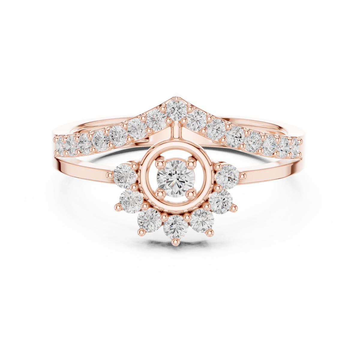 Vintage Halo Cluster Diamond Engagement Ring – view 5 of 12, lab grown diamond ring | Jewelix Atelier