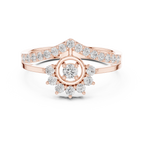 0.37 CT Vintage Halo Cluster Diamond Engagement Ring