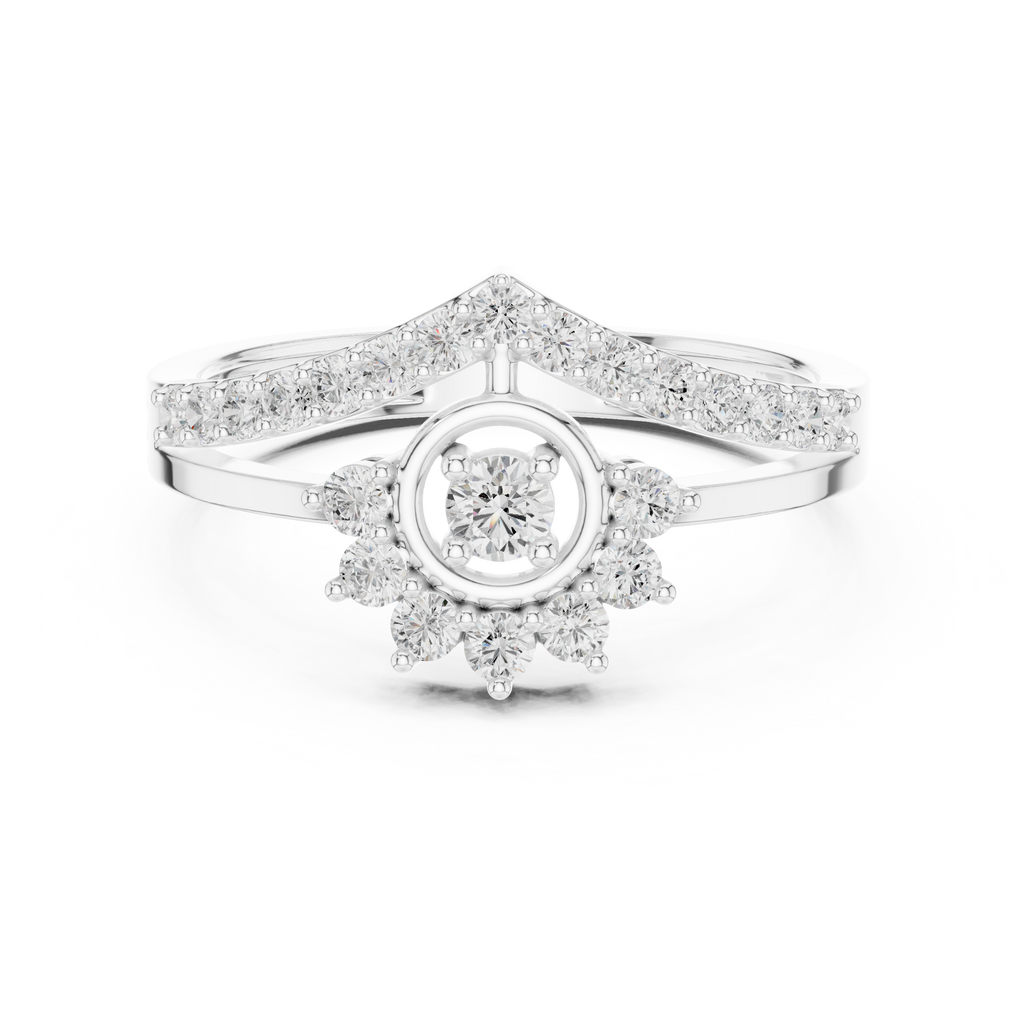 0.37 CT Vintage Halo Cluster Diamond Engagement Ring