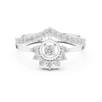 0.37 CT Vintage Halo Cluster Diamond Engagement Ring