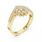 0.37 CT Vintage Halo Cluster Diamond Engagement Ring